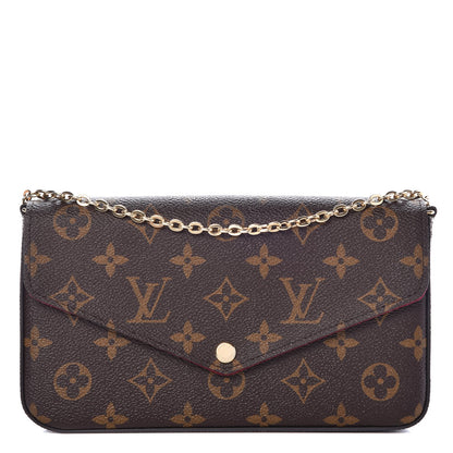 Louis Vuitton Monogram Pochette Felicie Chain Wallet Fuchsia 1 of 10