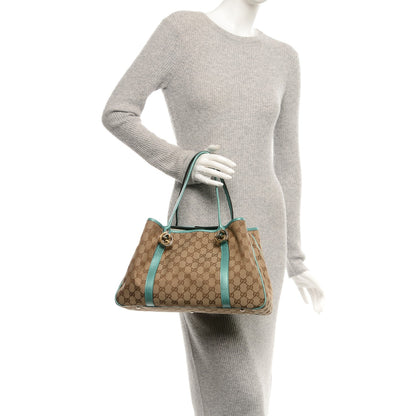 Gucci Monogram Medium Twins Shoulder Bag Turquoise 2 of 6