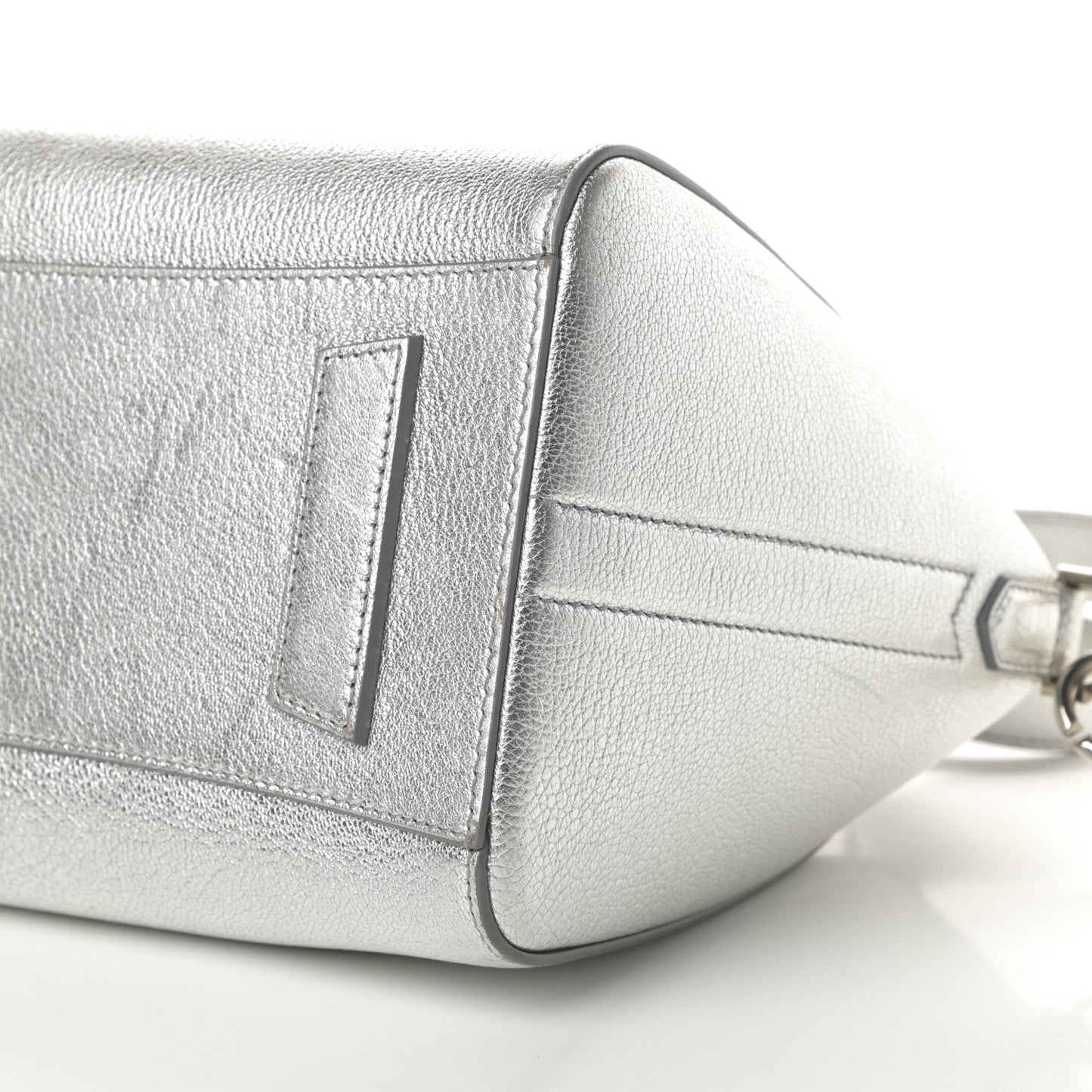 Metallic Sugar Goatskin Small Antigona Silver
