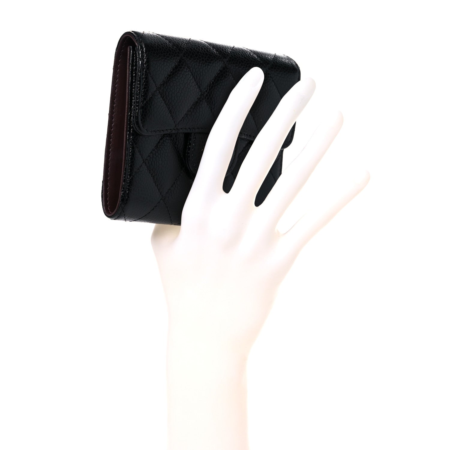 Chanel Caviar Quilted Compact Flap Wallet Black 2 of 8