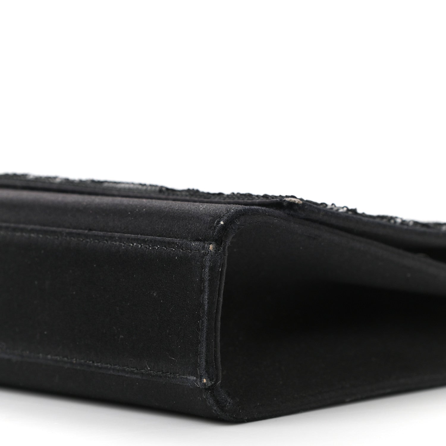 Saint Laurent Sequin Flip Satin Monogram Kate Chain Wallet Black 11 of 11