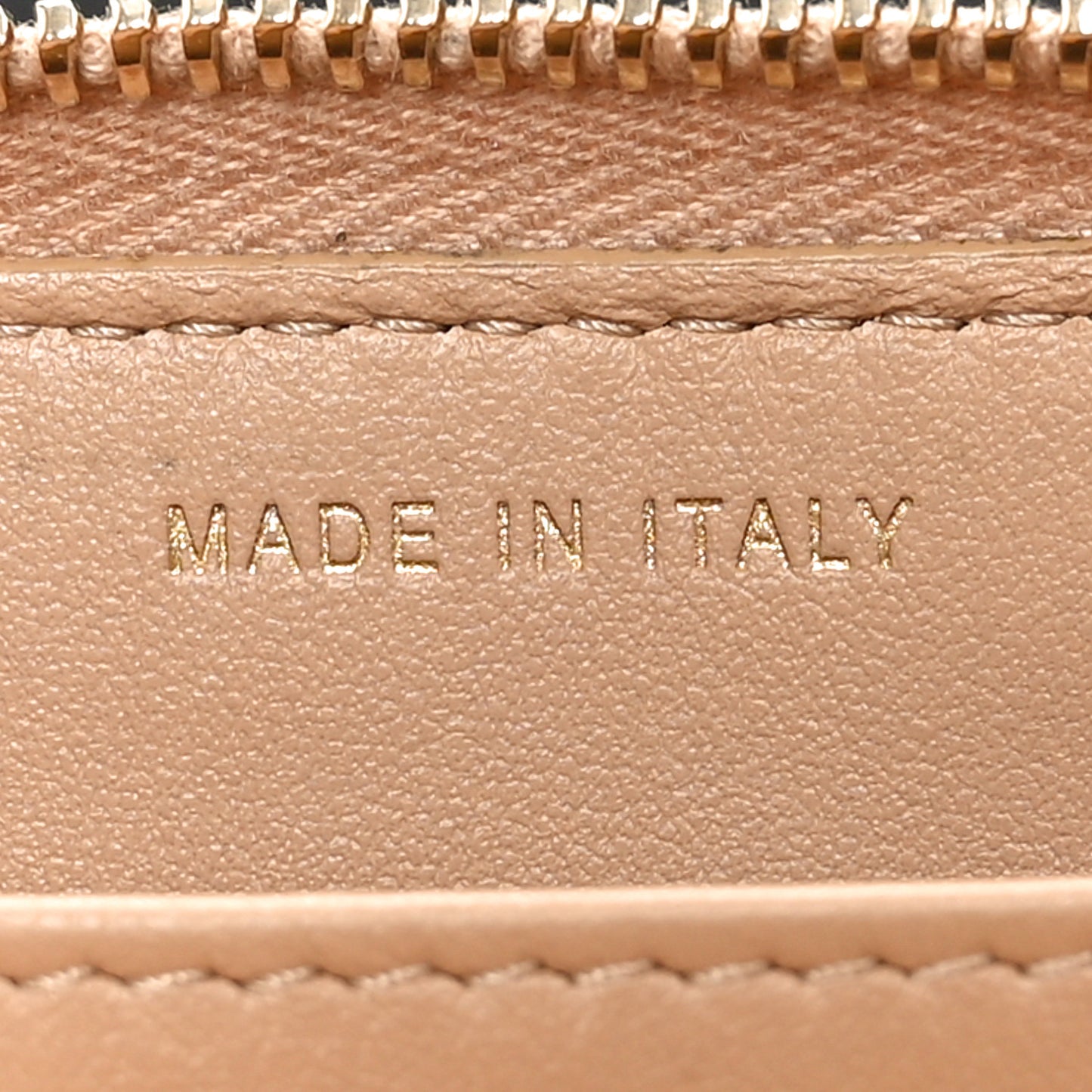 Caviar Studded Deauville Large Zip Around Wallet Beige