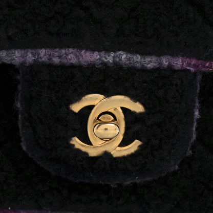 Chanel Shearling Tweed Quilted Mini Square Flap Bag Purple 11 of 13