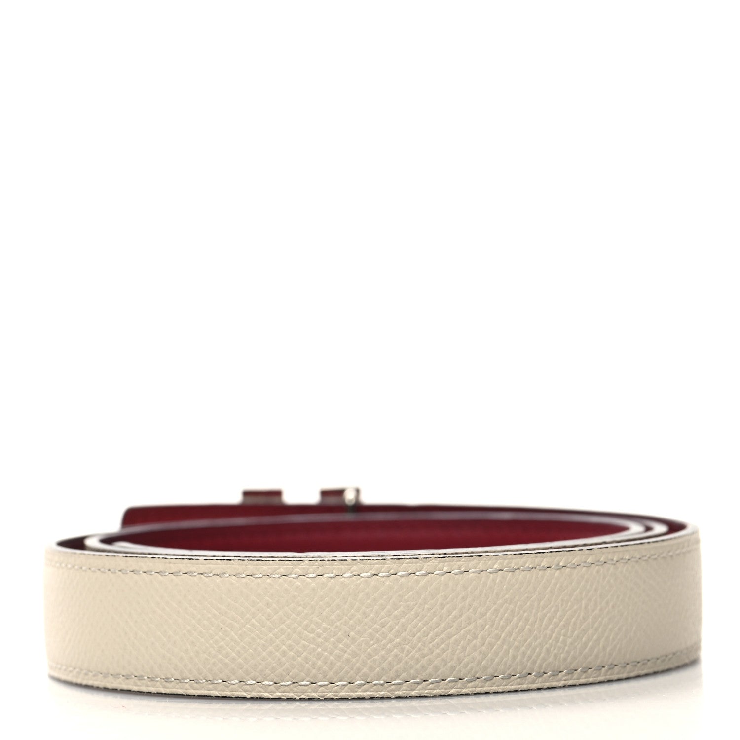 Hermes Epsom Swift 24mm Belt 90 36 White Rouge Grenat 2 of 5