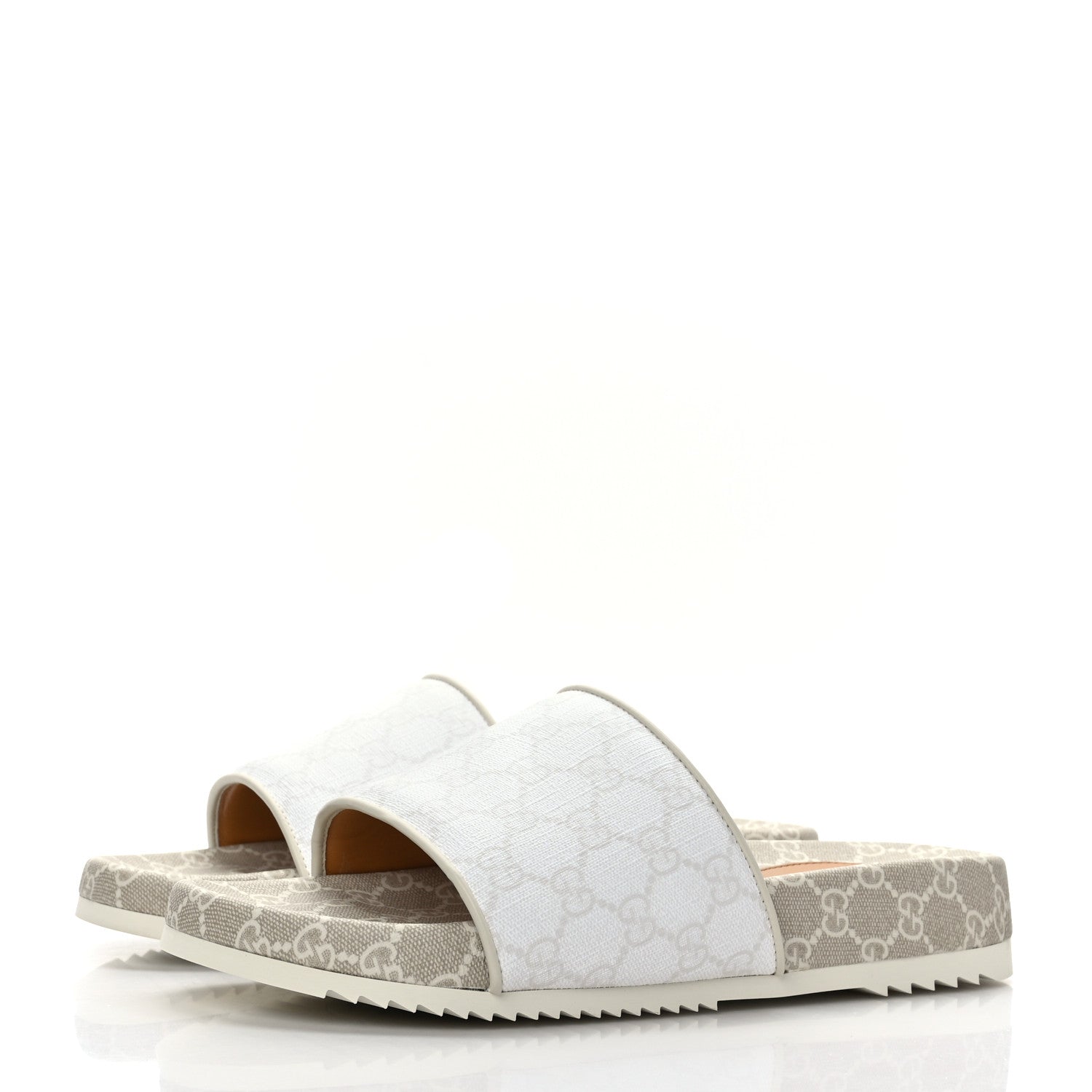 Gucci GG Supreme Monogram Demetra Mens Slide Sandals 9 White Mystic White 3 of 8