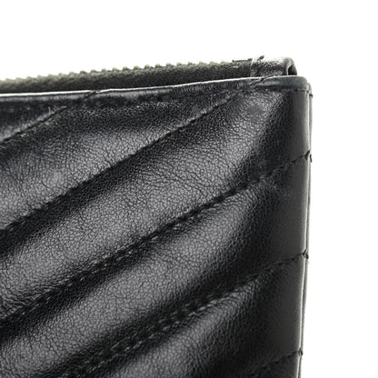 Saint Laurent Calfskin Matelasse Chevron Monogram A5 Wristlet Black 10 of 15