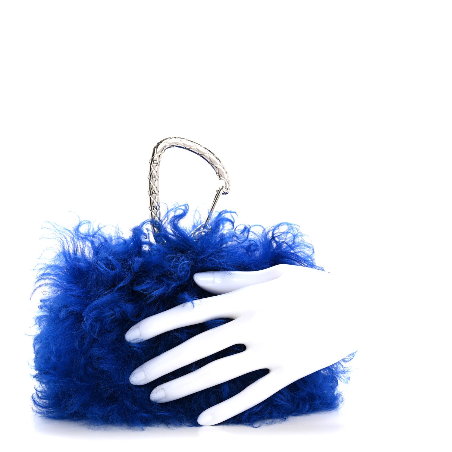 Chanel Shearling Lambskin CC Hook Card Holder Blue 2 of 9