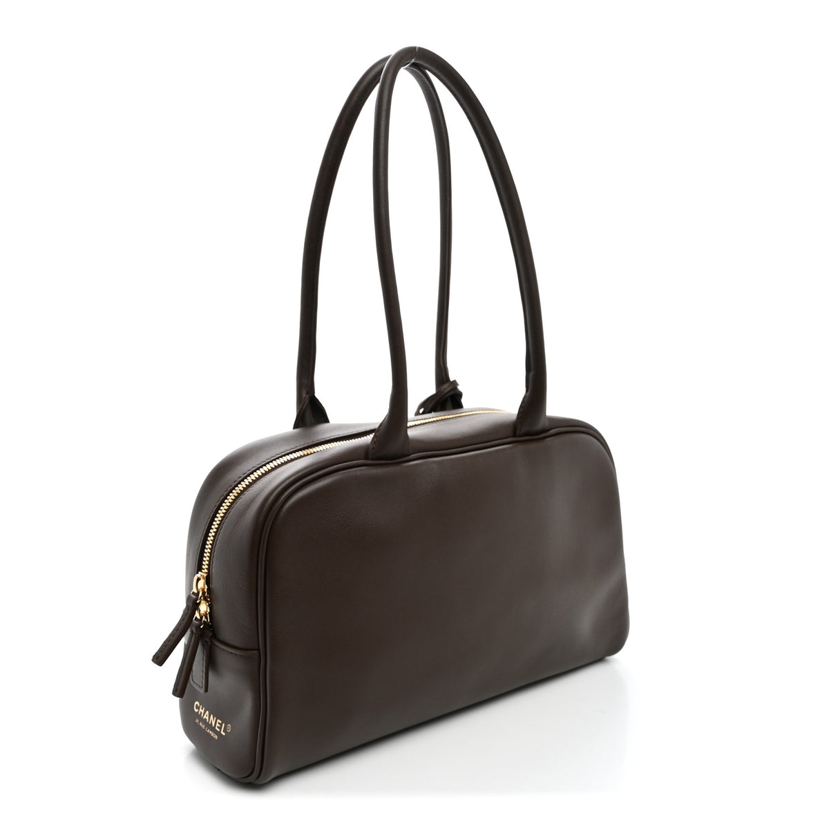 Chanel Calfskin Large Perfect Bowling Bag Dark Brown 3 of 10