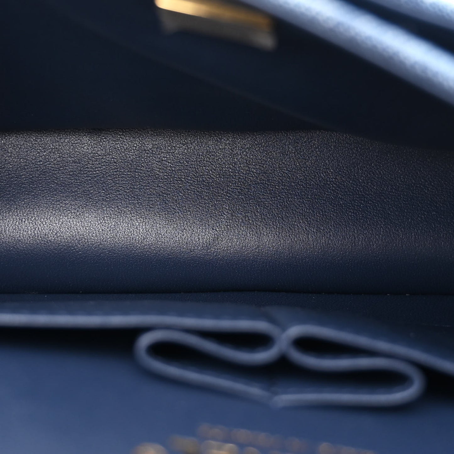 Printed Denim Quilted Medium Double Flap Dark Blue