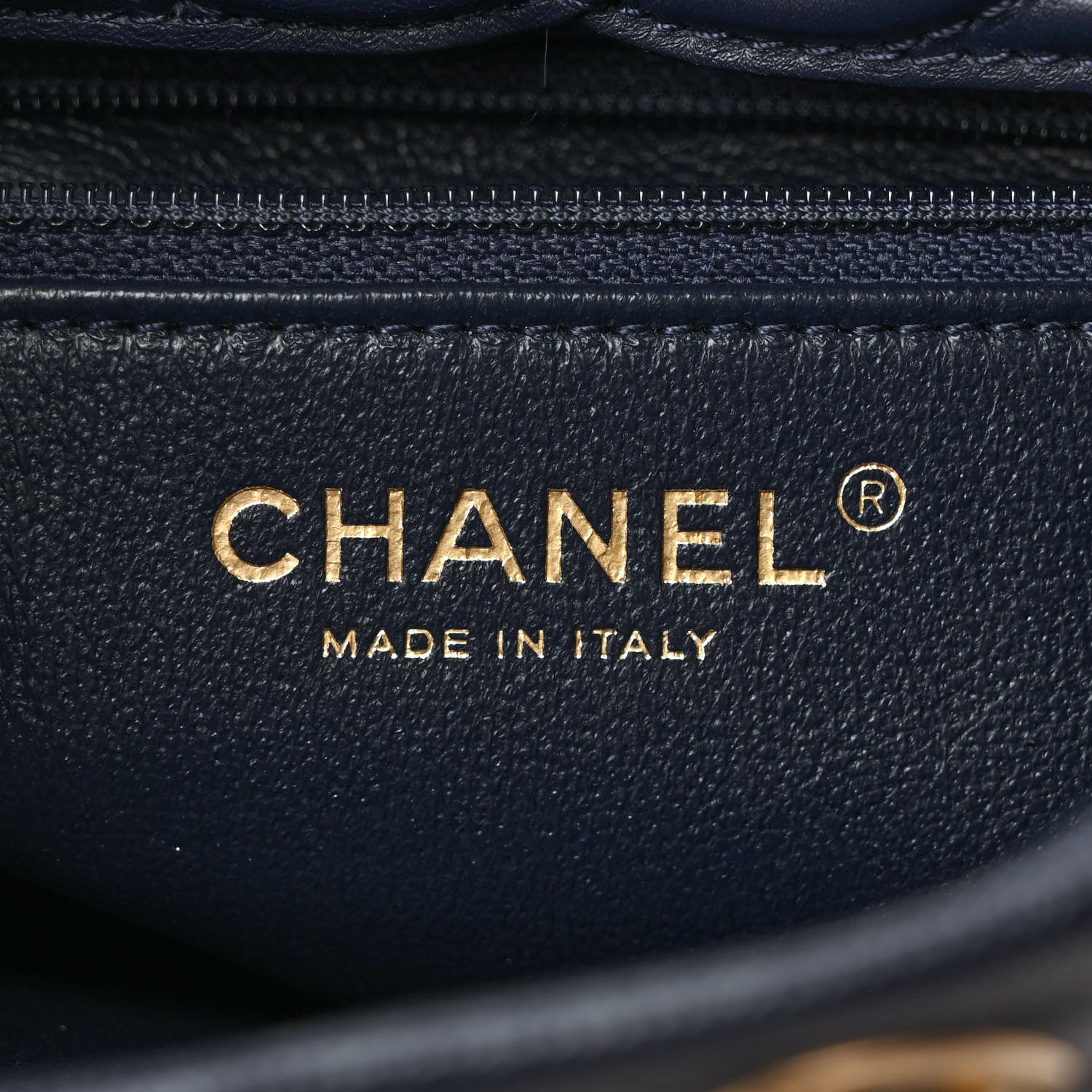 Chanel Caviar Quilted Filigree Backpack Navy 6 of 10