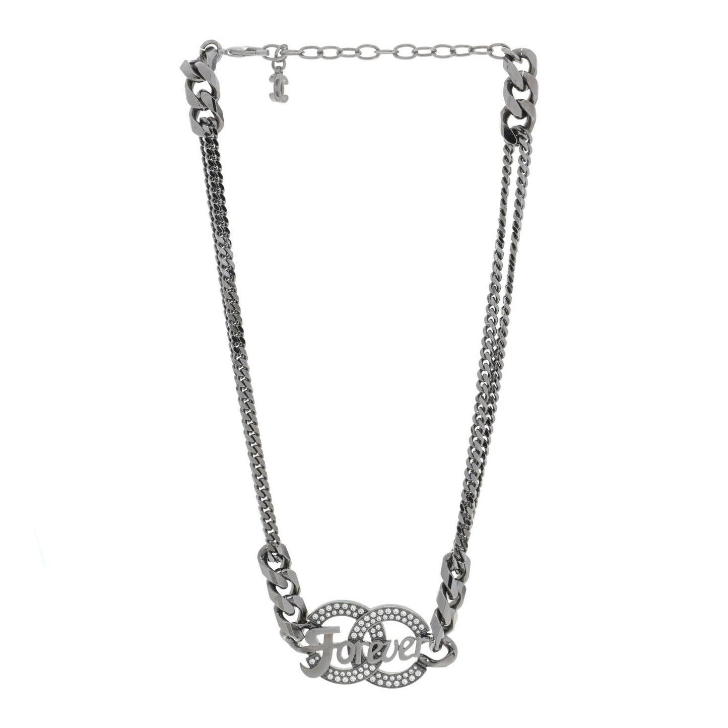 Crystal CC Forever Necklace Ruthenium