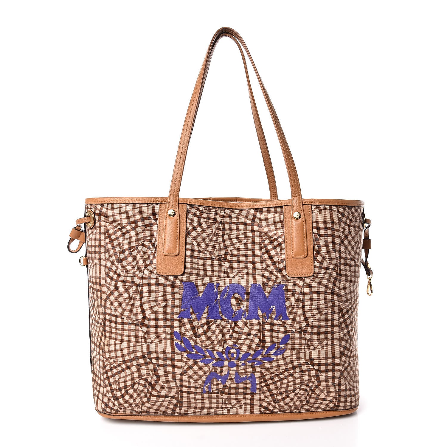 MCM Visetos Medium Liz Reversible Shopper Tote Cognac 3 of 16