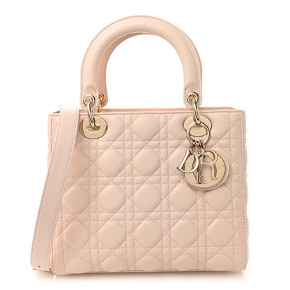 Christian Dior Lambskin Cannage Medium Lady Dior Powder Pink 1 of 11
