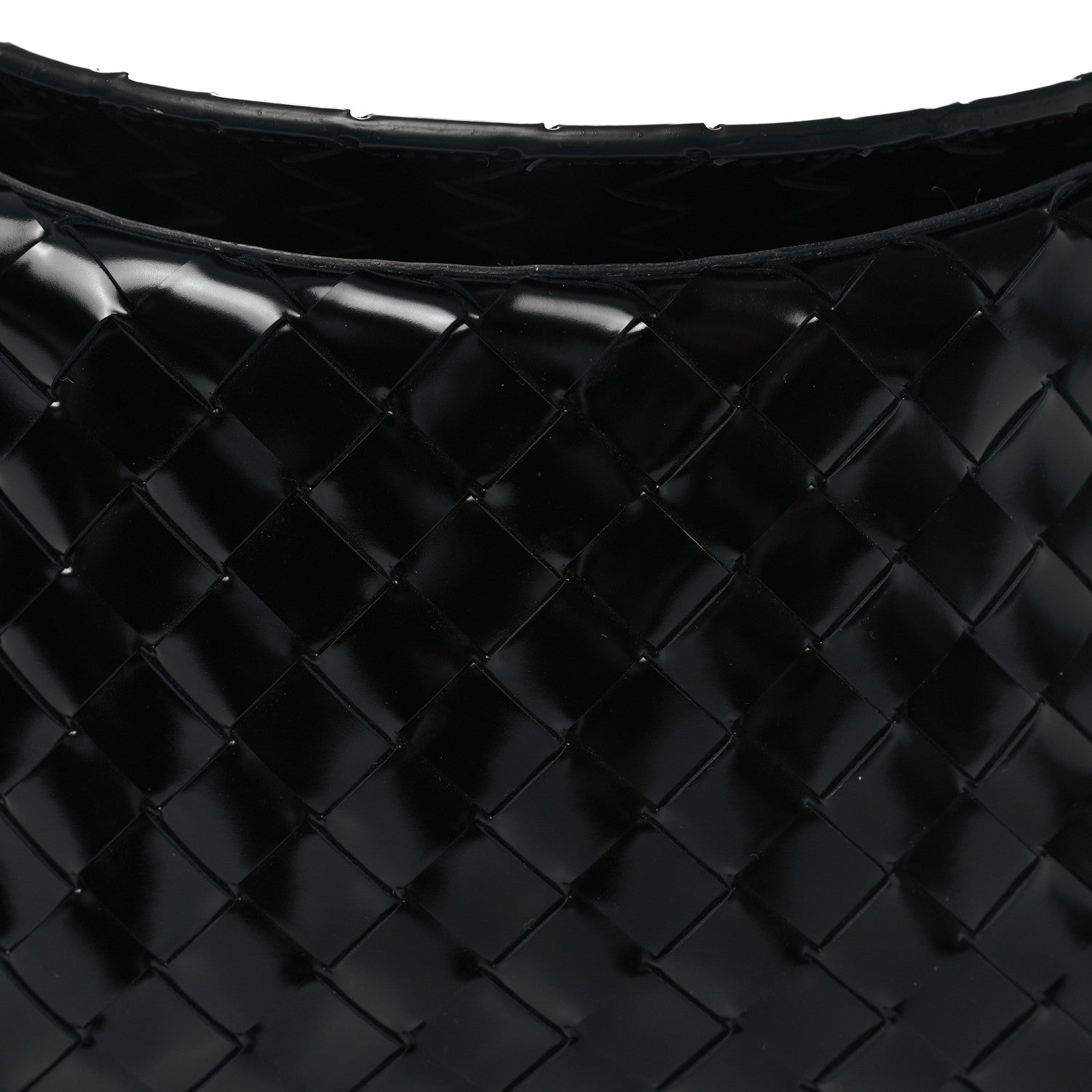 Bottega Veneta Patent Intrecciato Shoulder Bag Black 7 of 11