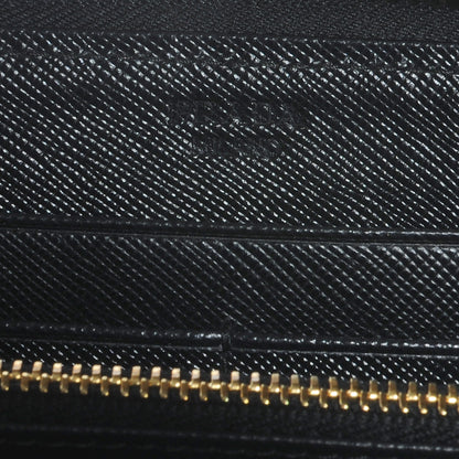 Prada Saffiano Metal Zip Around Wallet Nero Black 7 of 8