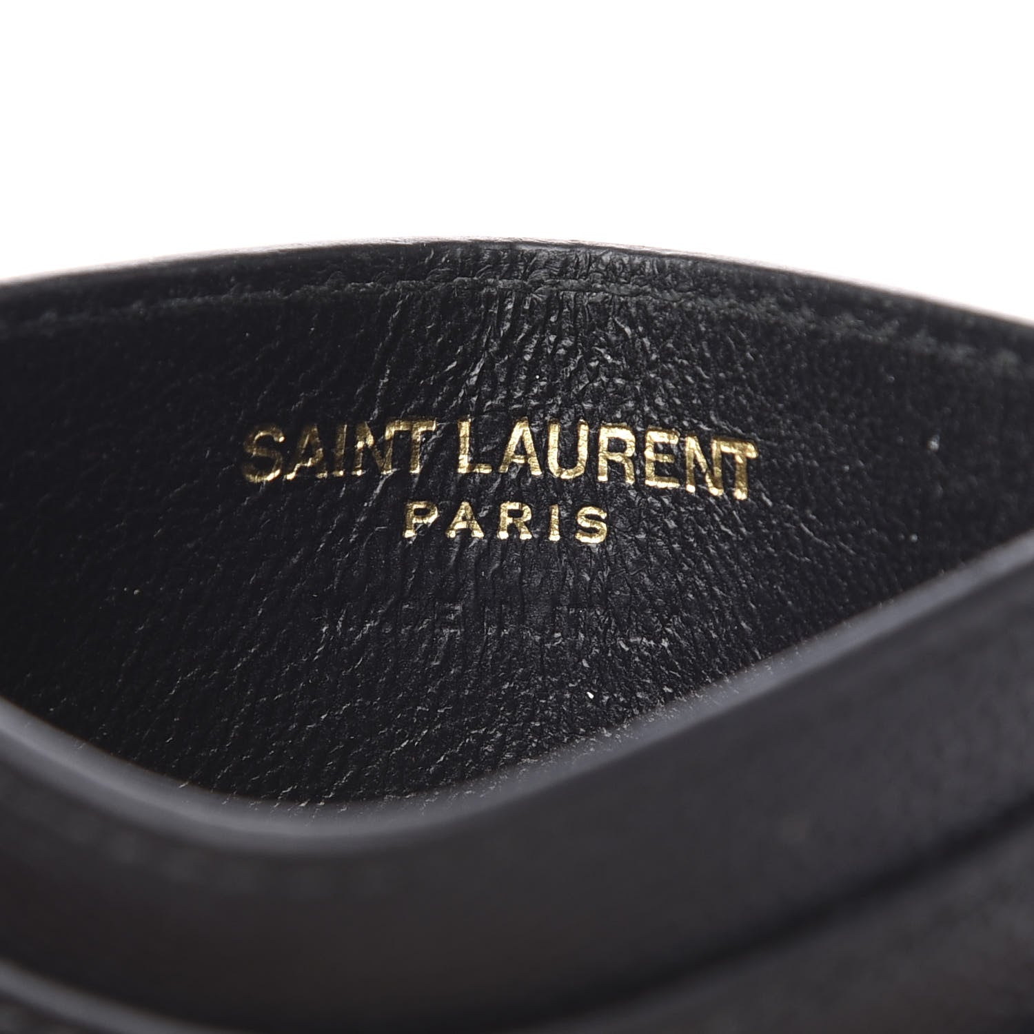 Saint Laurent Grain De Poudre Matelasse Chevron Monogram Credit Card Case Black 6 of 11