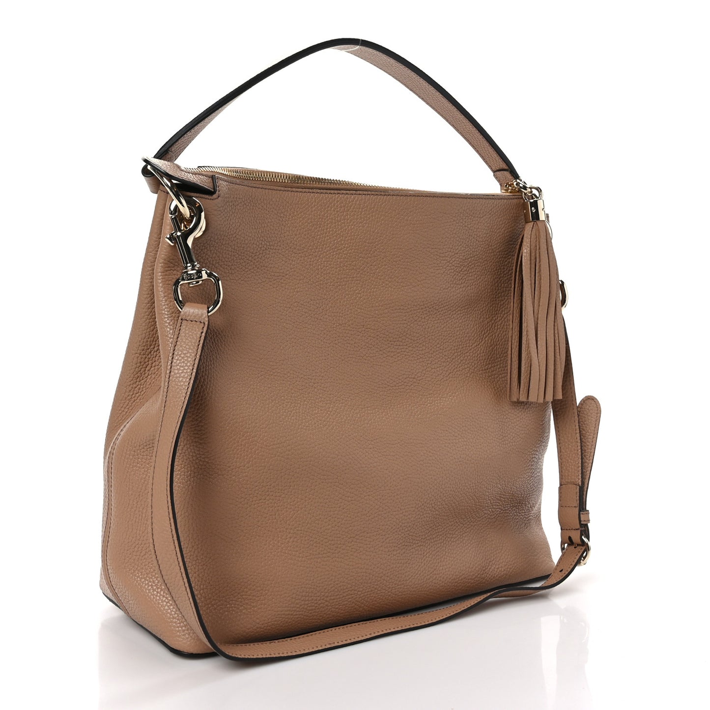 Pebbled Calfskin Large Soho Hobo Camelia