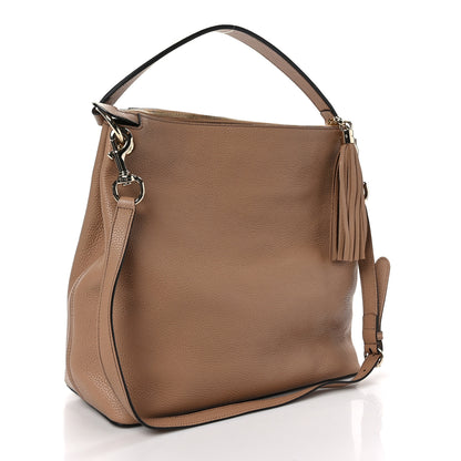 Gucci Pebbled Calfskin Large Soho Hobo Camelia 3 of 9