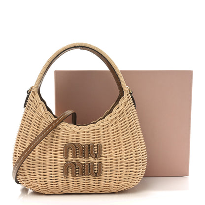 Miu Miu Wicker Wander Hobo Tan 11 of 11