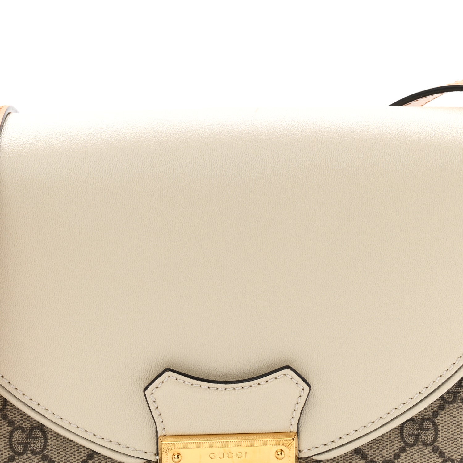 Gucci GG Supreme Monogram Calfskin Small Padlock Messenger Shoulder Bag Beige Mystic White Sun Oil 8 of 10