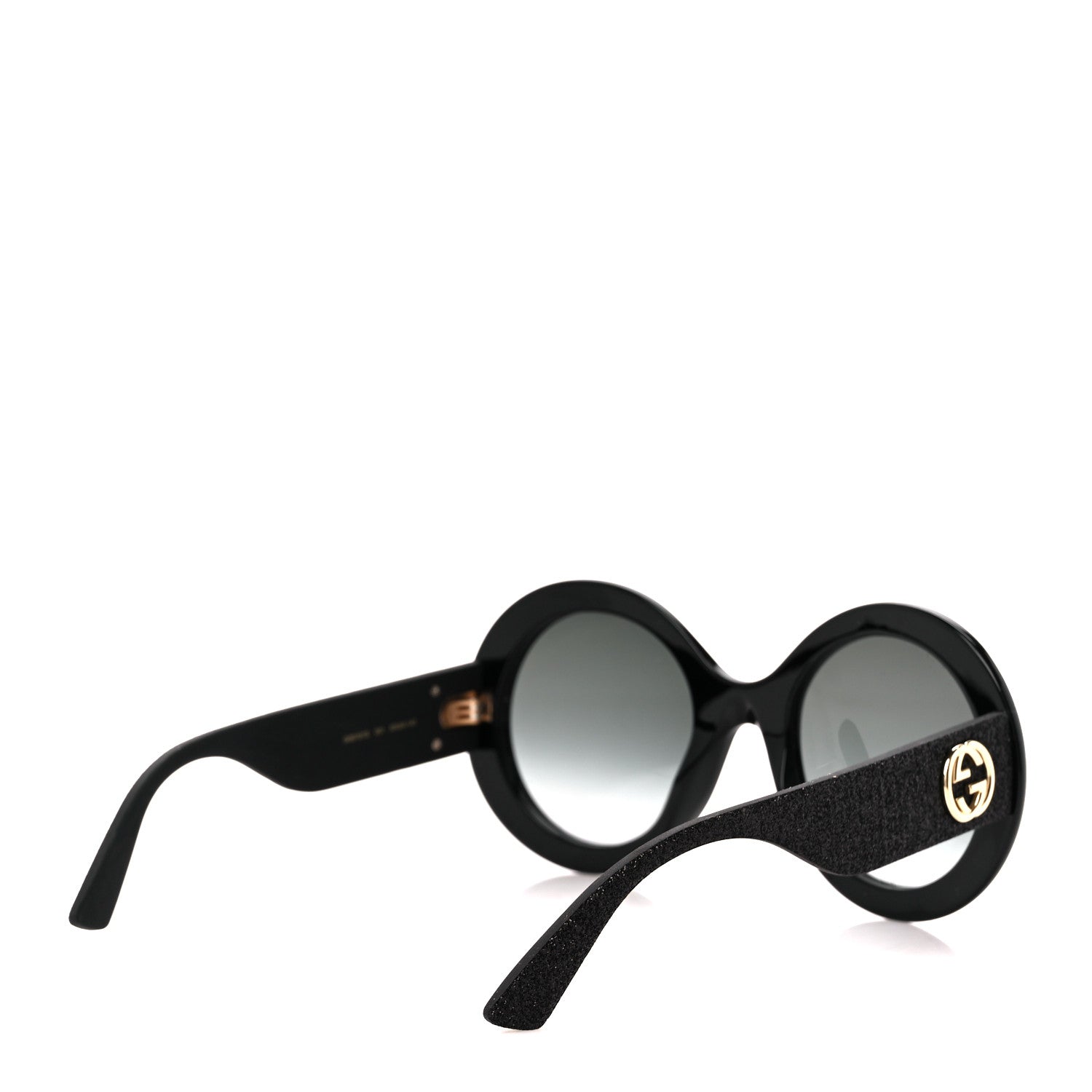 Gucci Acetate Round GG0101S Glitter Sunglasses Black 4 of 8