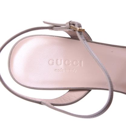 Gucci Lifford Calfskin GG Marmont Ankle Wrap 105mm Sandals 35.5 Mud 7 of 9