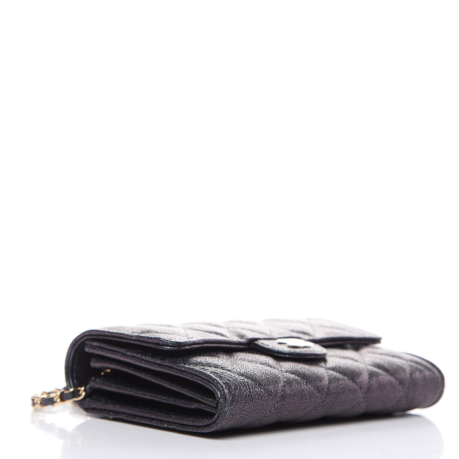 Chanel Iridescent Caviar Quilted Classic Clutch With Chain Black 4 of 11