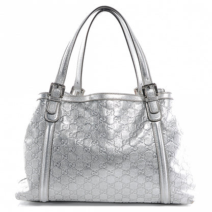 Gucci Guccissima Britt Medium Tote Silver 7 of 9