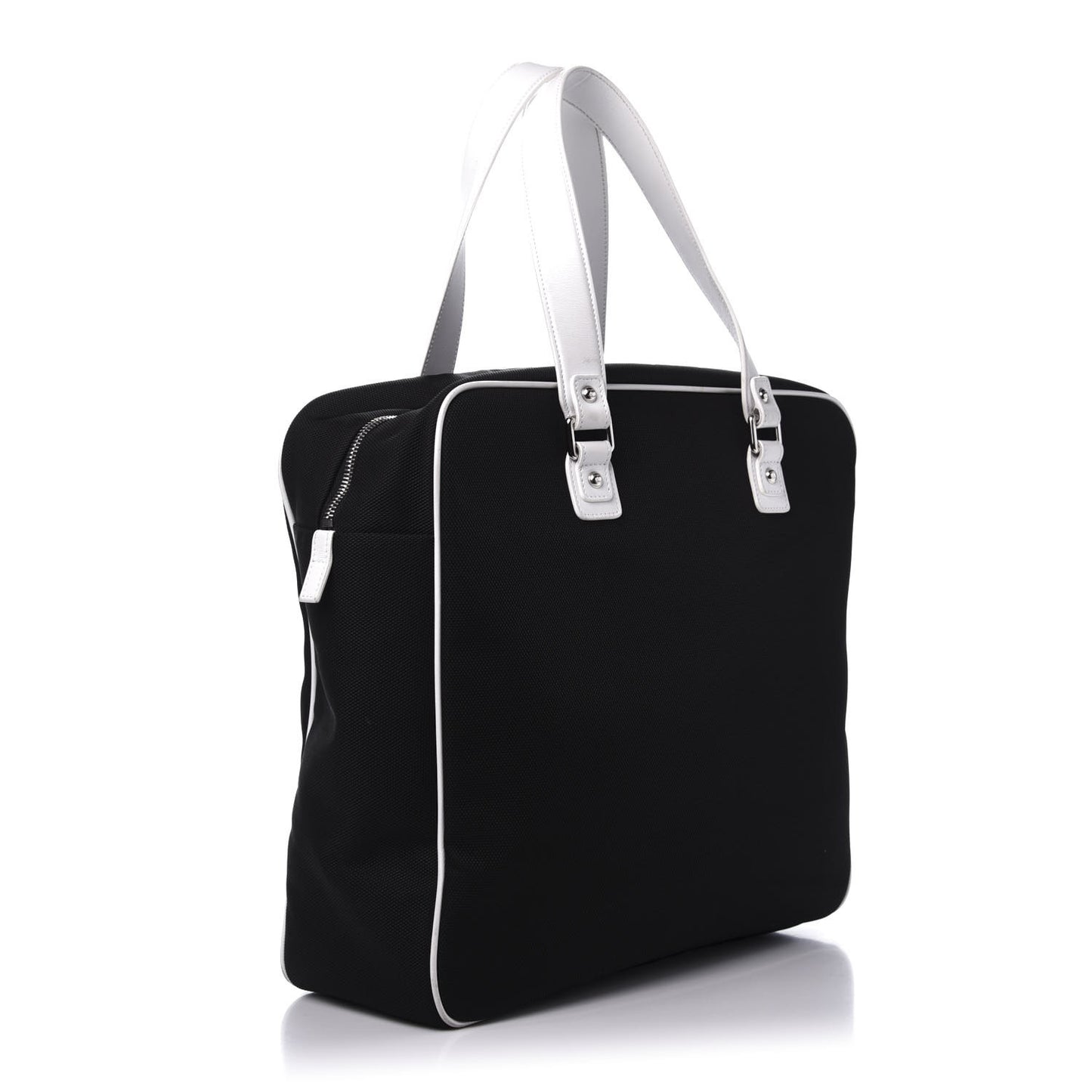 Canvas Rubber Airlines Large Zip Shopping Tote Black White Red