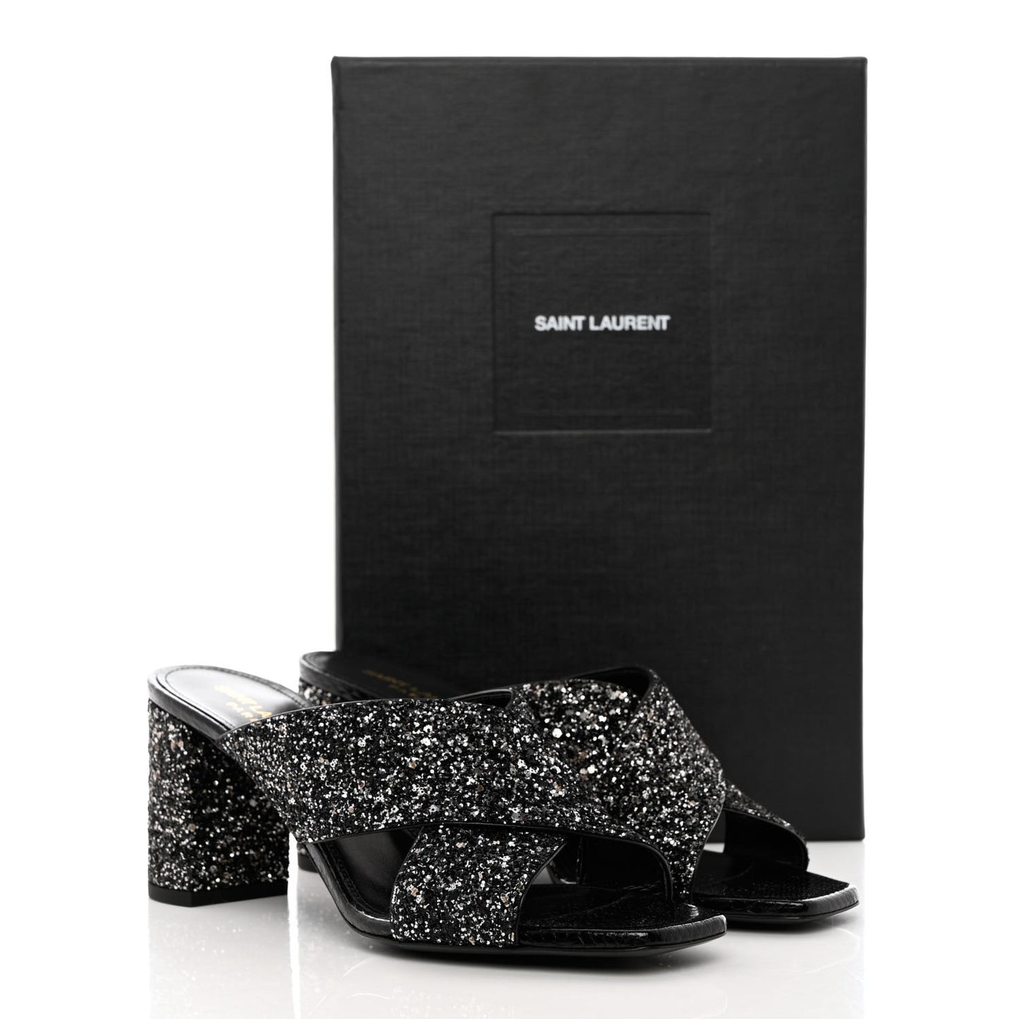 Glitter LouLou 70 Mule Sandals 39 Black Gold