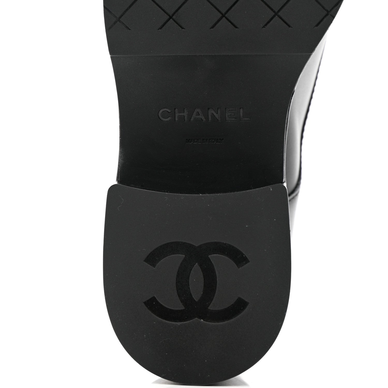 Chanel Calfskin Velvet CC Cap Toe Boots 38 Black 8 of 13
