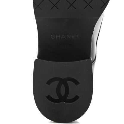 Chanel Calfskin Velvet CC Cap Toe Boots 38 Black 8 of 13