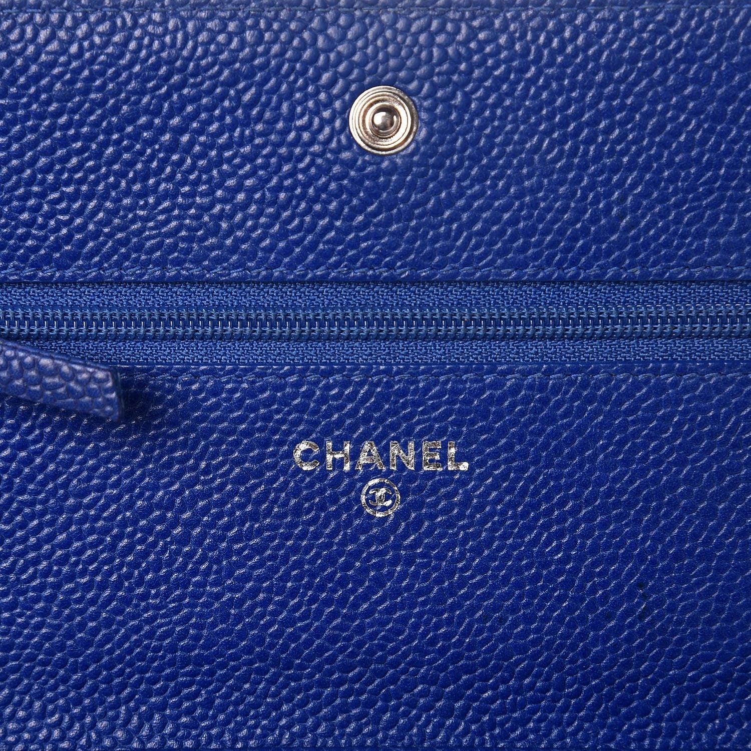 Chanel Caviar Wallet on Chain WOC Blue 6 of 8