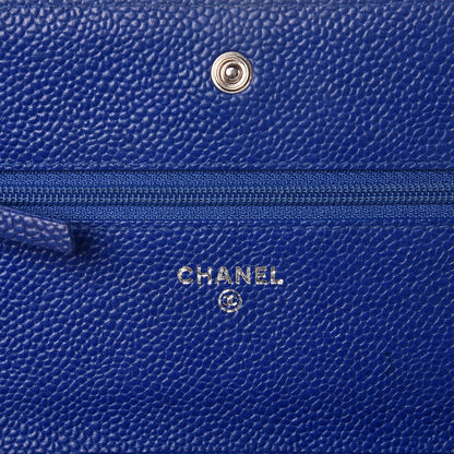 Chanel Caviar Wallet on Chain WOC Blue 6 of 8