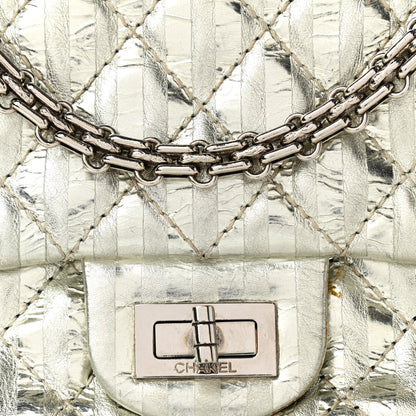 Chanel Metallic Aged Calfskin Striped Accordion Reissue 2.55 Mini Flap 7 of 18