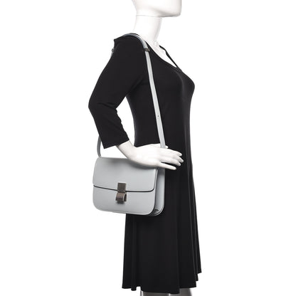 Celine Spazzolato Calfskin Medium Classic Box Flap Bag Glacier 2 of 10