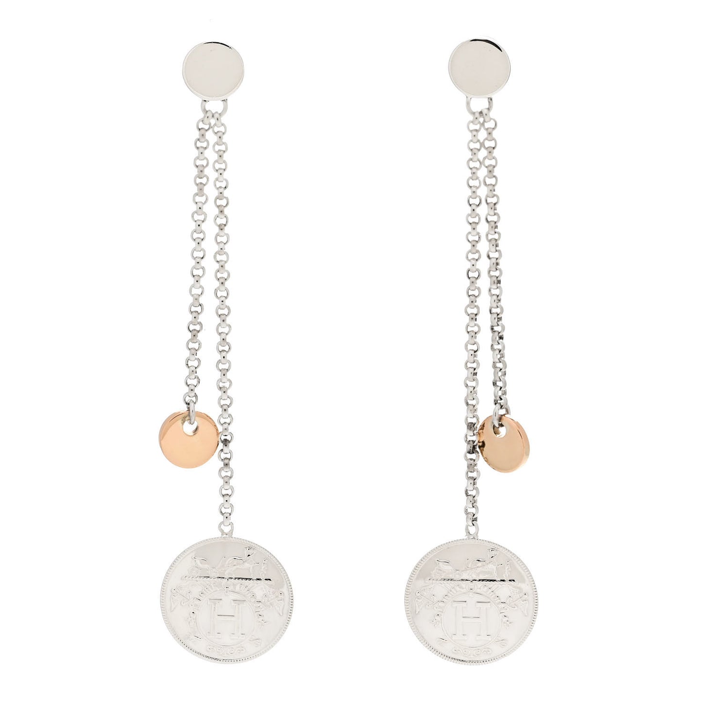 Sterling Silver 18K Rose Gold PM Ex-Libris Earrings