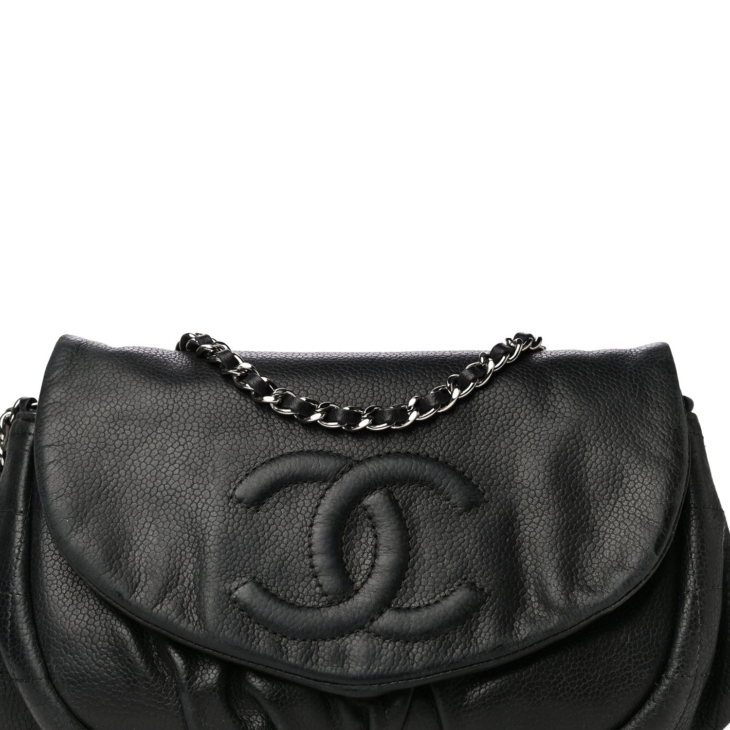 Chanel Caviar Half Moon Wallet On Chain WOC Black 9 of 23