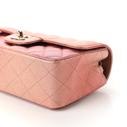 Chanel Metallic Lambskin Quilted Ombre Mini Rectangular Flap Pink 7 of 11