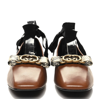 Gucci Malaga Kid Snakeskin Interlocking G Ballet Flats 39 Cuir 2 of 8