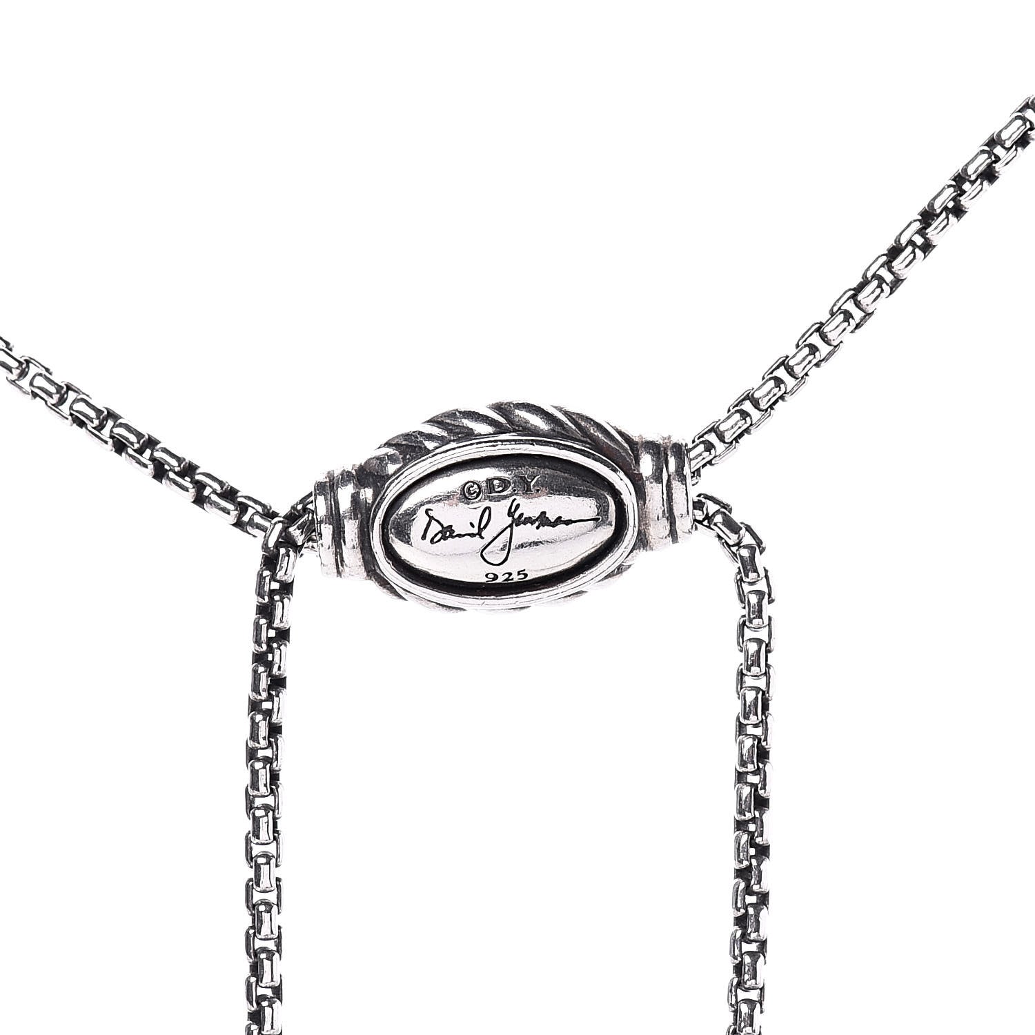David Yurman Sterling Silver 14K Yellow Gold 28mm Crossover Pendant Necklace 5 of 5
