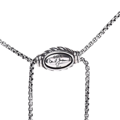David Yurman Sterling Silver 14K Yellow Gold 28mm Crossover Pendant Necklace 5 of 5