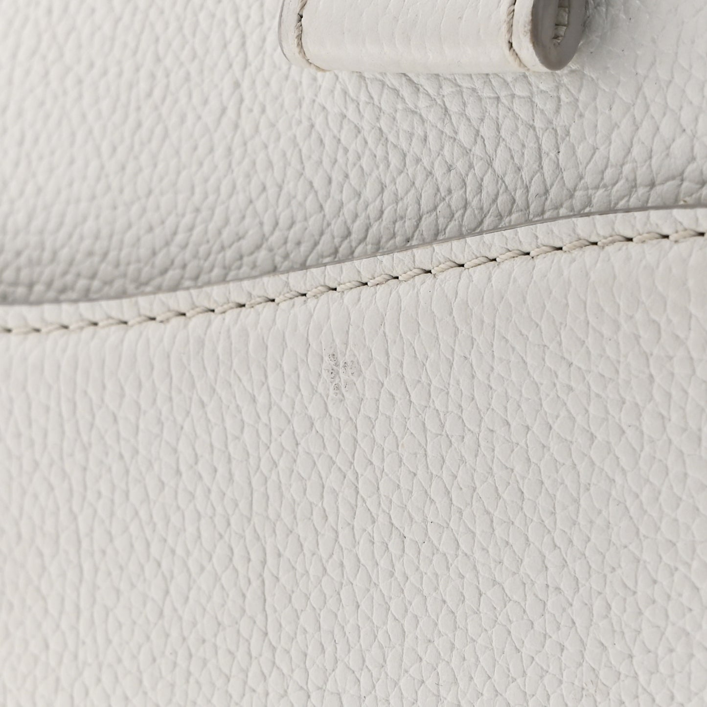 Grained Calfskin Small Neo Executive Shopper Tote White