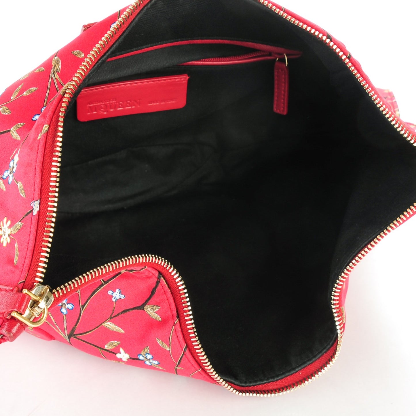 Silk Floral Print De Manta Clutch Red