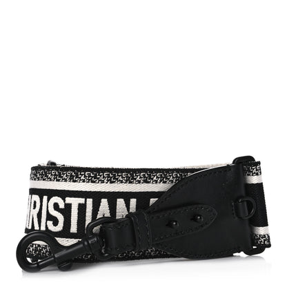 Christian Dior Canvas Embroidered Shoulder Strap Black Ultramatte 1 of 5