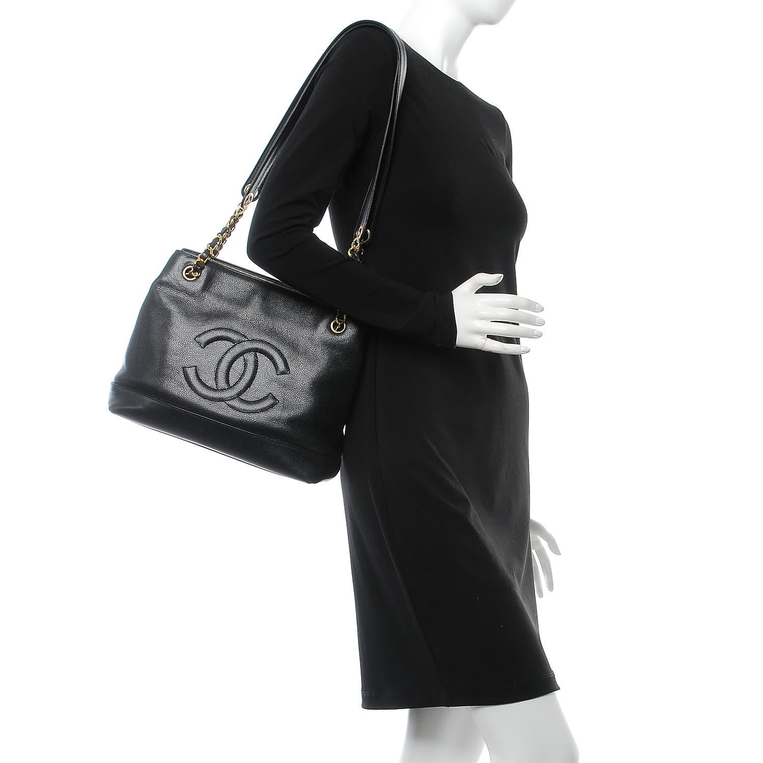 Chanel Caviar CC Shopper Tote Black 2 of 12