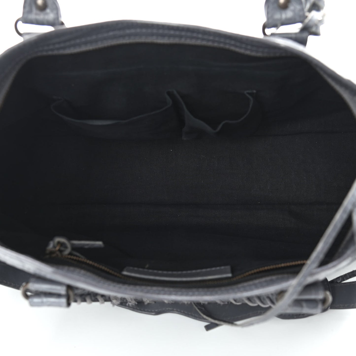 Calfskin Crocodile Embossed Classic Hardware City Gris Beton