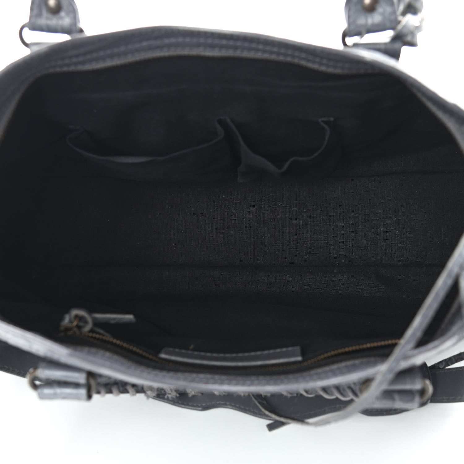 Balenciaga Calfskin Crocodile Embossed Classic Hardware City Gris Beton 5 of 9