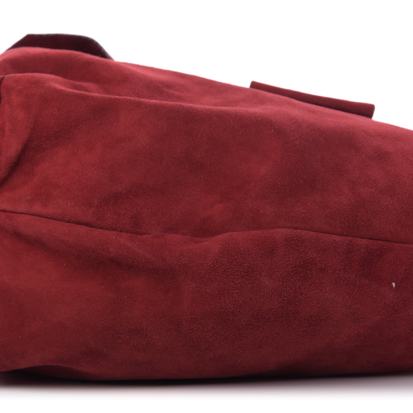 Suede Bow Hobo Dark Red