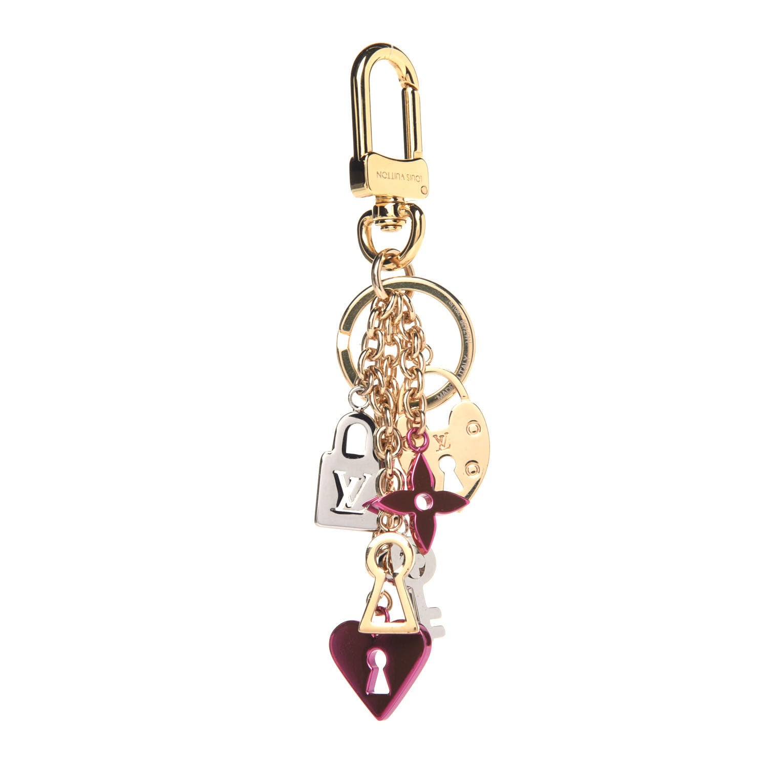 Louis Vuitton Love Lock Heart Key Chain Holder Bag Charm 1 of 4